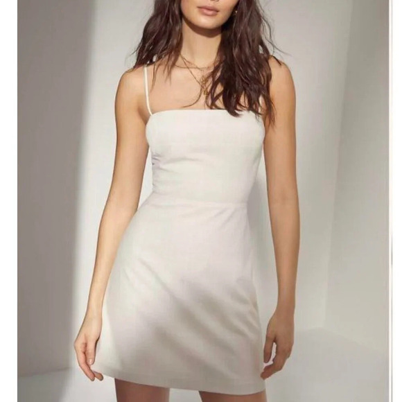 Aritzia Dresses & Skirts - Aritzia Wilfred New Classic Plaid Check Mini Dress Beige Espace Size Small